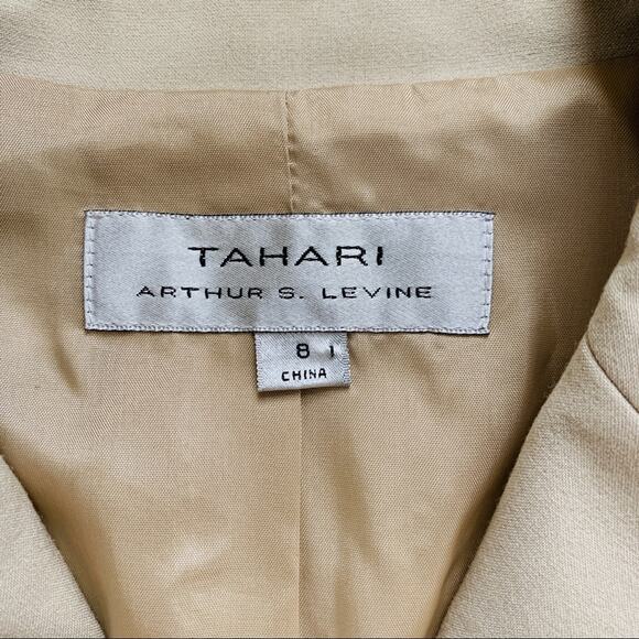 Tahari ASL Blazer Jacket Cream Tan Button Front Classic Career Blazer Size 8 - Picture 2 of 10